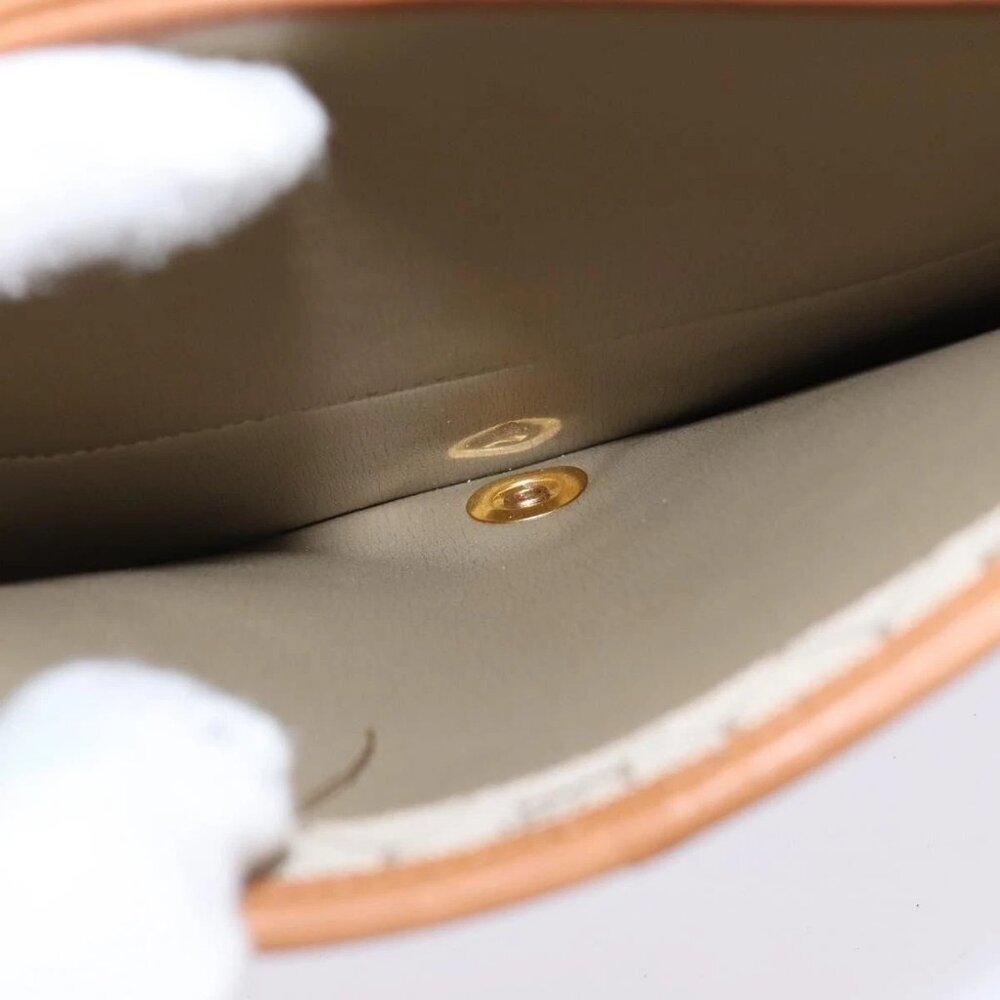 Christian Dior Honeycomb Canvas Shoulder Bag PVC Beige Gold Auth BA5629 - Picture 10 of 16